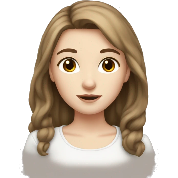 pale skin brown hair brown eyes girl emoji
