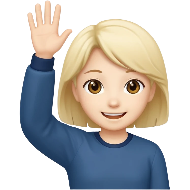 A chibi anime character waving emoji