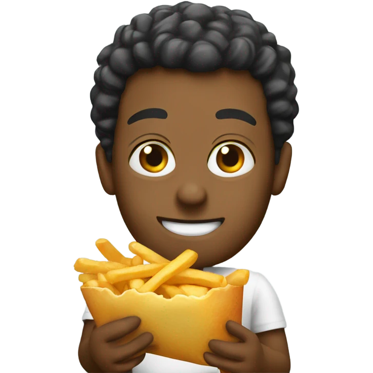 Caseoh eating cheese fries emoji