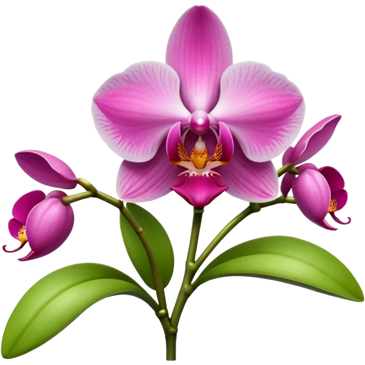 green and pink orchid emoji