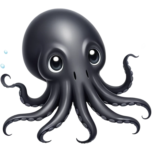 A cute squid squirting black ink emoji