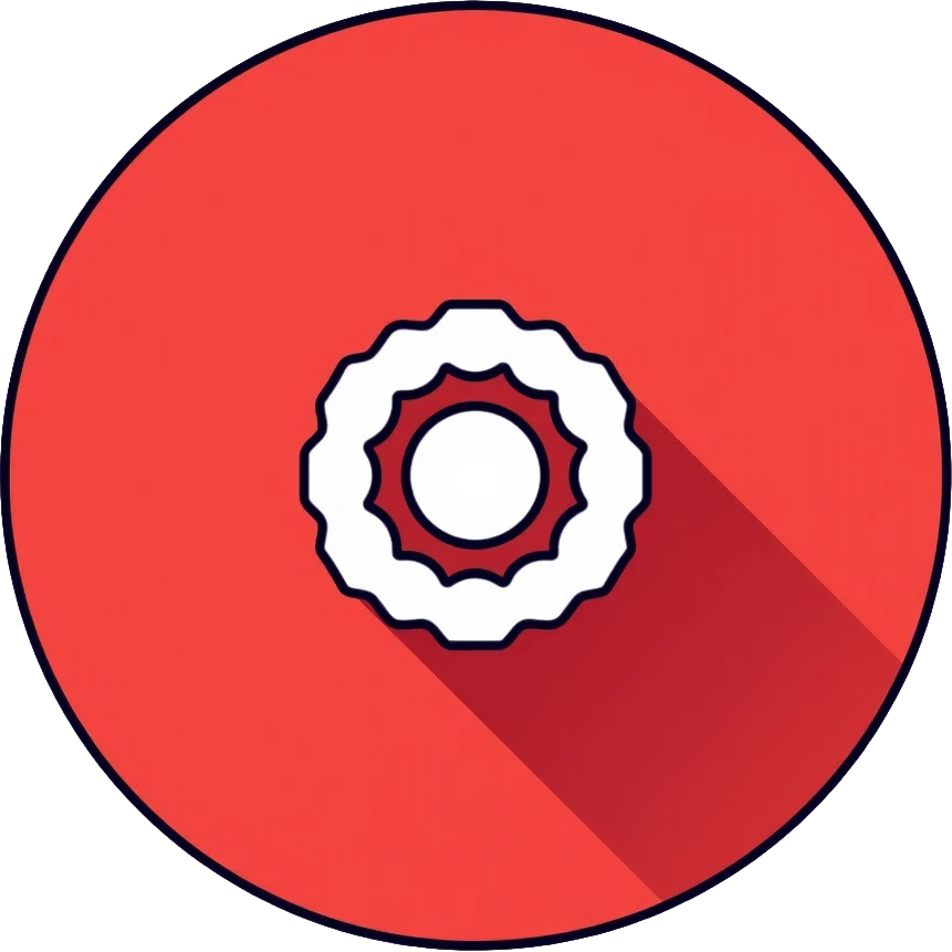 minimal red circle logo, extremely simple emoji