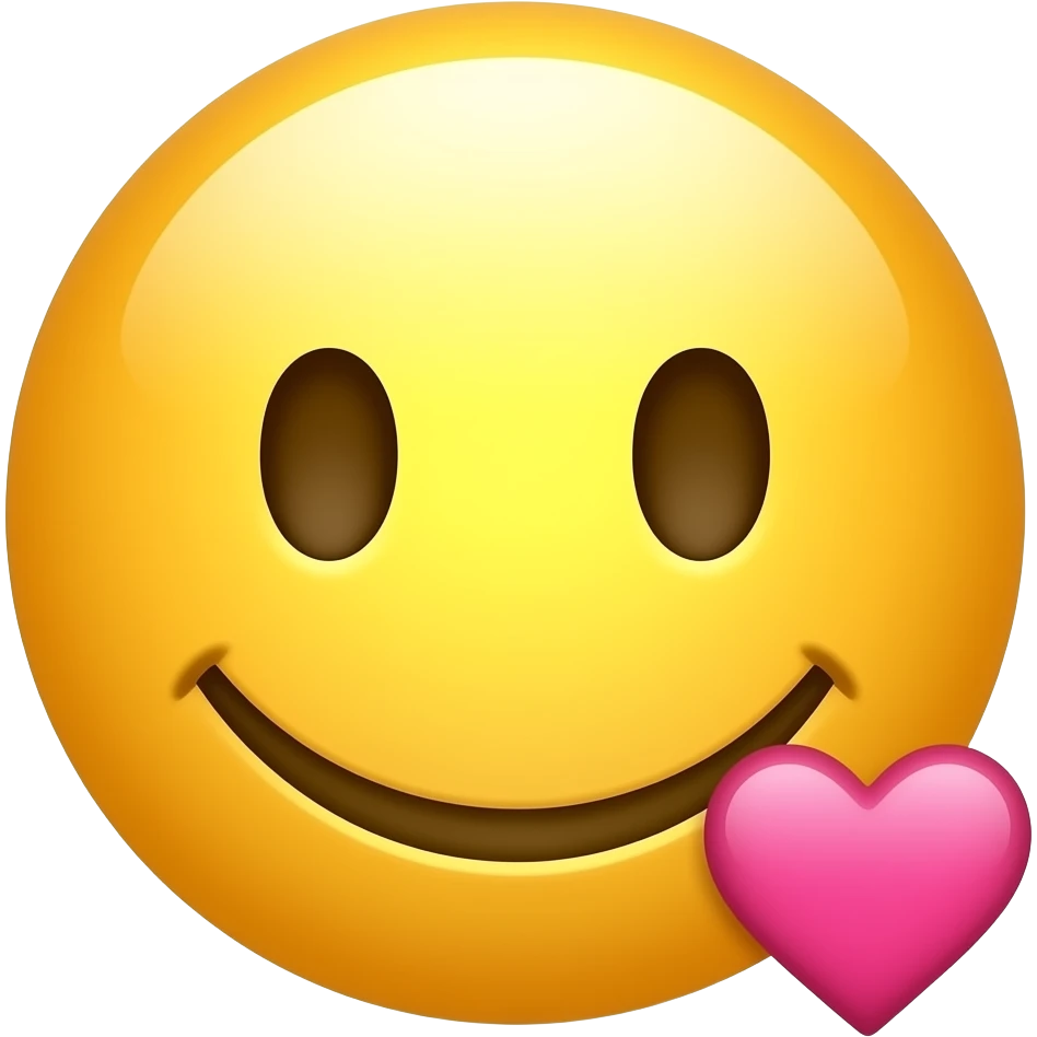 An emoji with a pink small thing at the bottom of it emoji