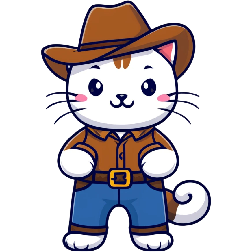 A  cat wearing a cowboy hat emoji