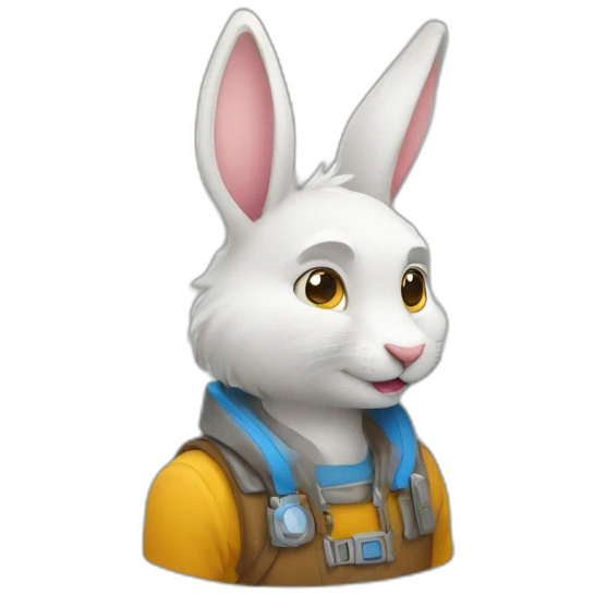 Un lapin avec un loup emoji