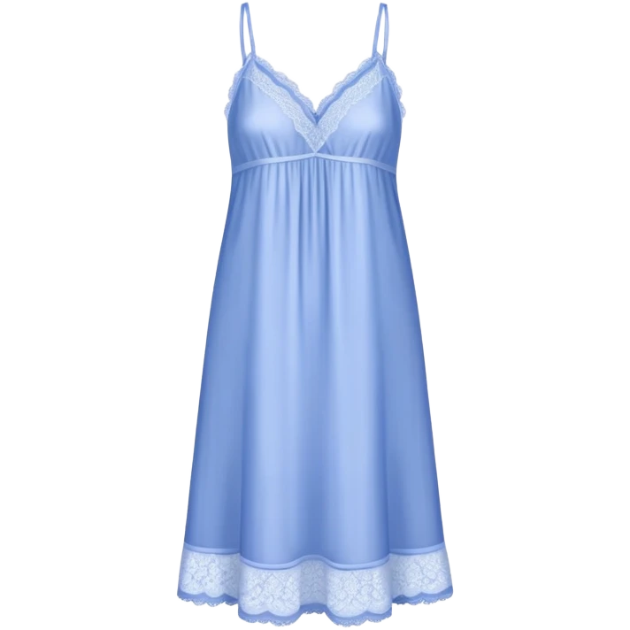 Periwinkle silk lace-trim nightgown emoji
