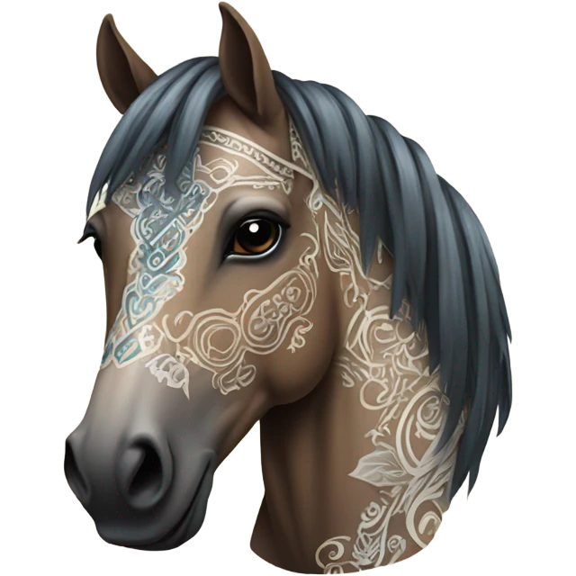 Horse with tattoos  emoji