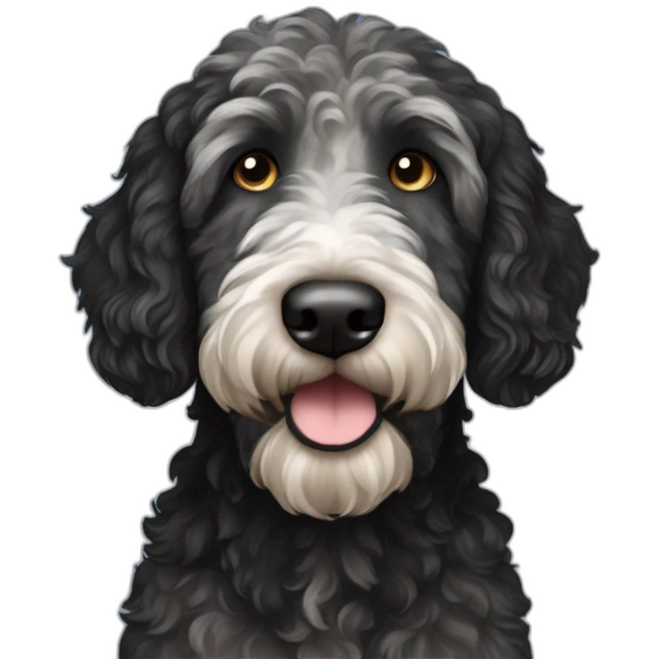 Black dark merle black labradoodle emoji