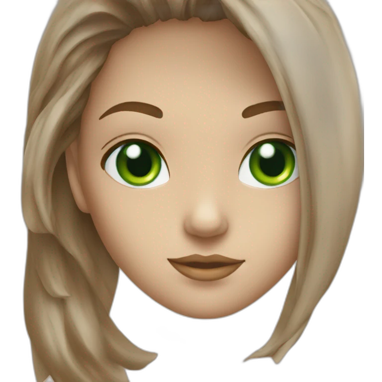 Golf swing beautiful girl head brown with a green eyes in the beach  emoji