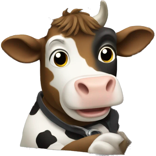 Cow driving a car emoji
