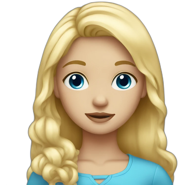 Blond girl with blue eyes  emoji