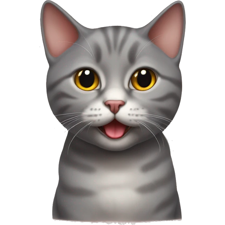 British Short Hair cat with her tounge out emoji