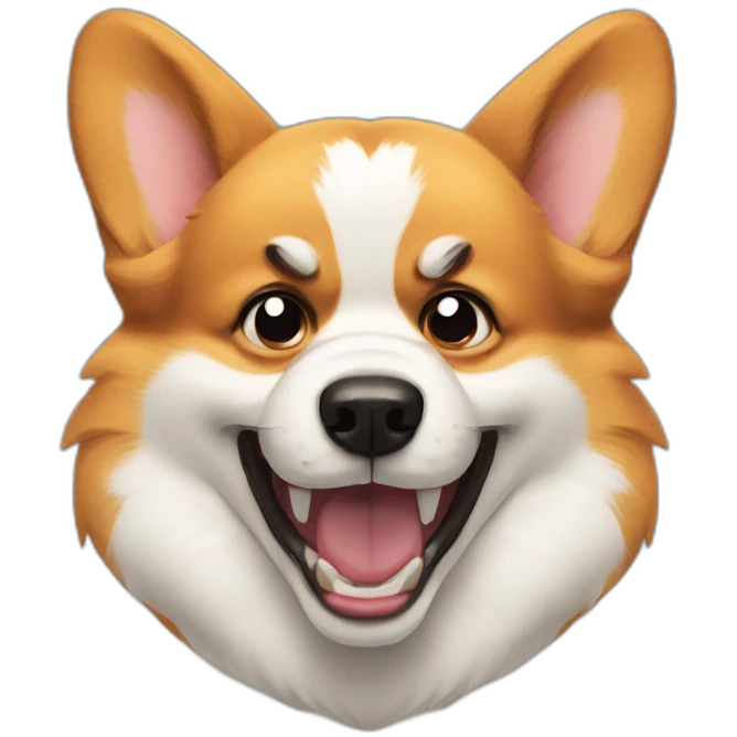 Mad corgi head angry emoji
