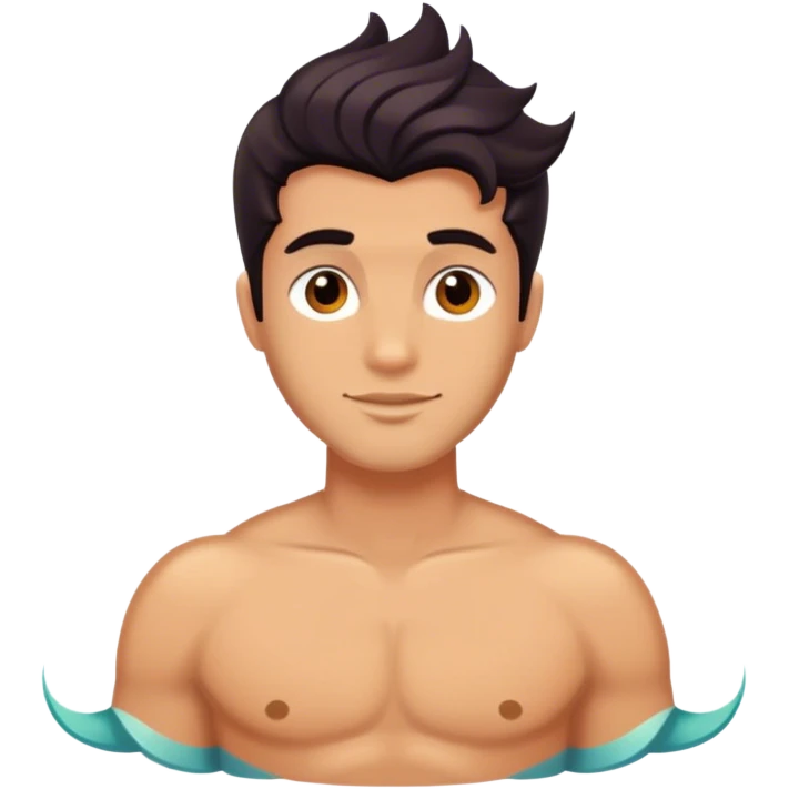 Tanned merman with dark hair emoji