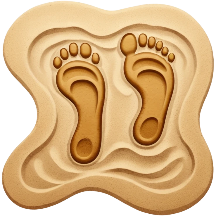 A man’s footprint in the sand emoji