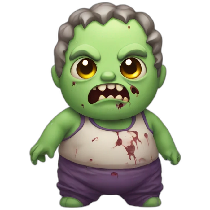 Cute chubby zombie emoji