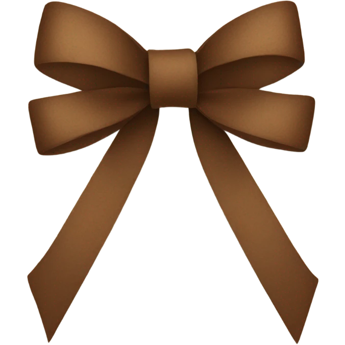 Thin brown ribbon bow emoji