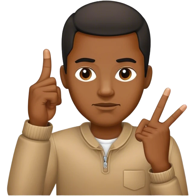 A Black man showing his middlefinger emoji
