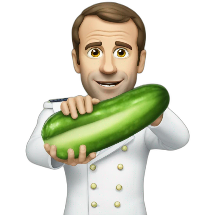 macron eat comcumber emoji