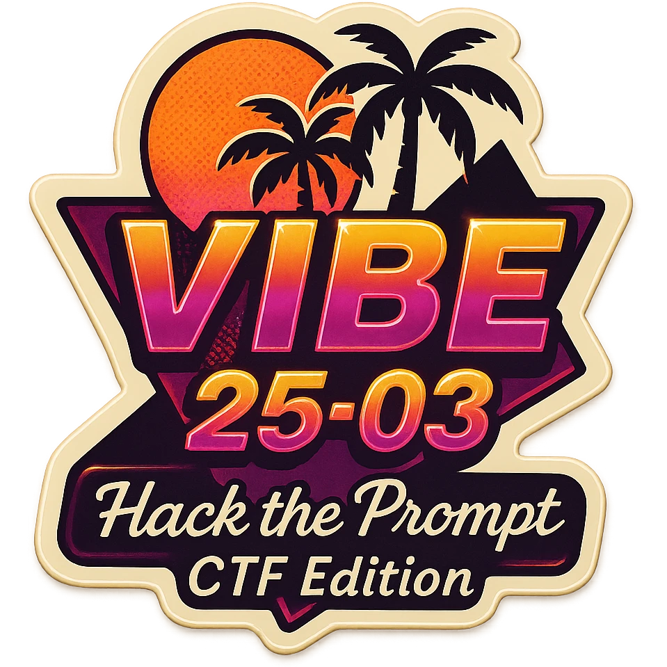 Make the text 'Hack the Prompt – CTF Edition' smaller and italicized, keeping the retro stickers style. Keep all other elements unchanged. emoji