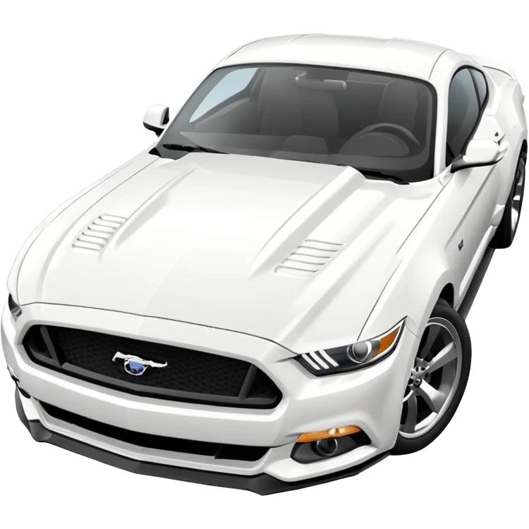 white ford mustang  emoji