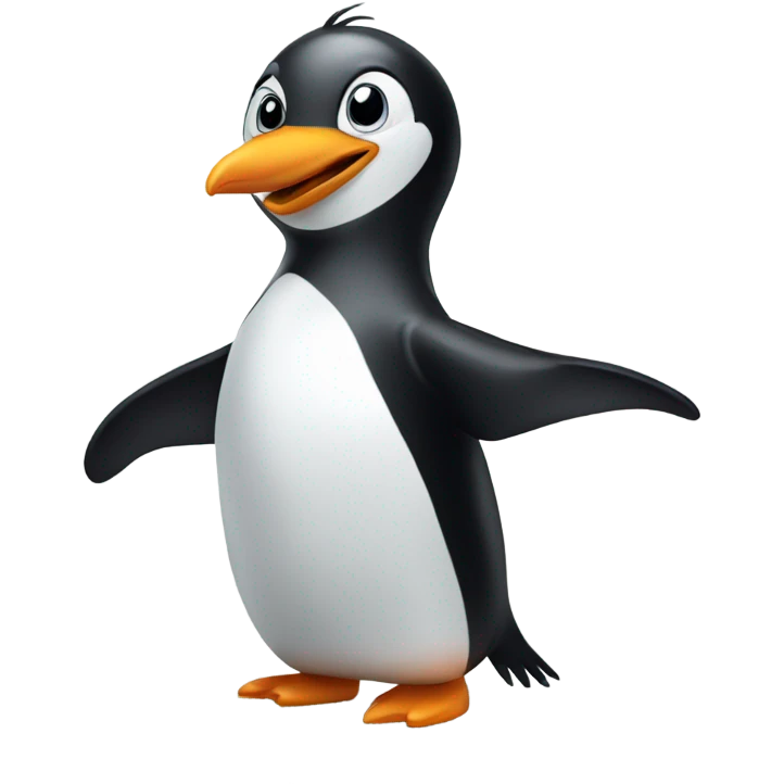 Penguin waving emoji