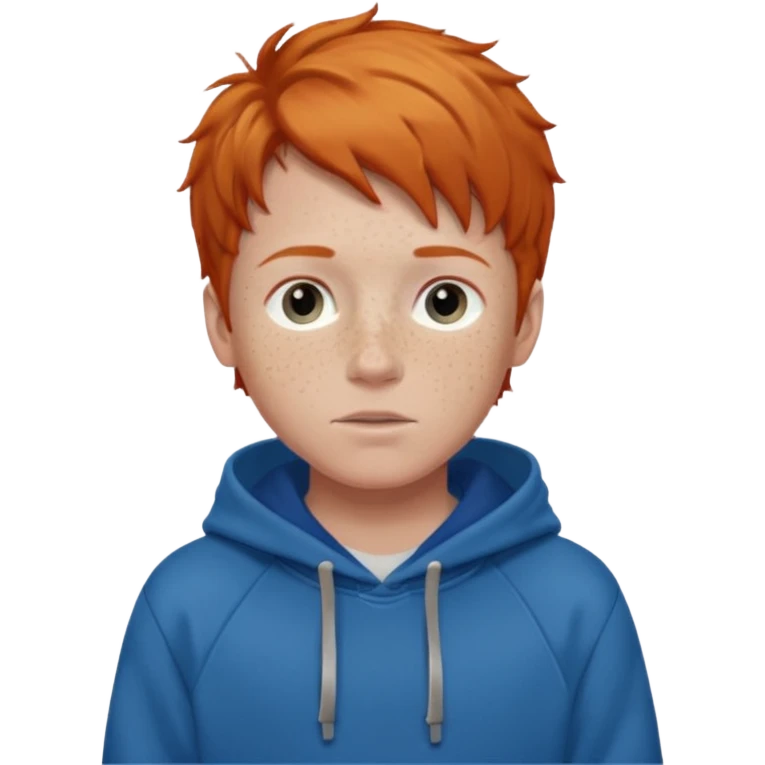ginger with freckles and blue hoodie boy emoji