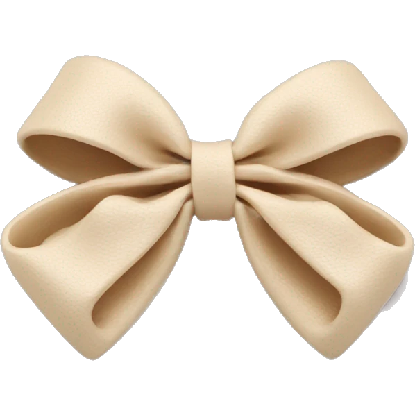 Beige bow shape hair claw clip emoji
