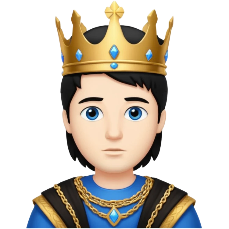 King Solomon with blue eyes, black hair emoji