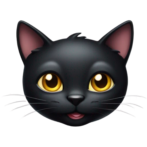  black cat with mischievous smile like he wants to do something freaky ahhh to you (mean not cute) emoji