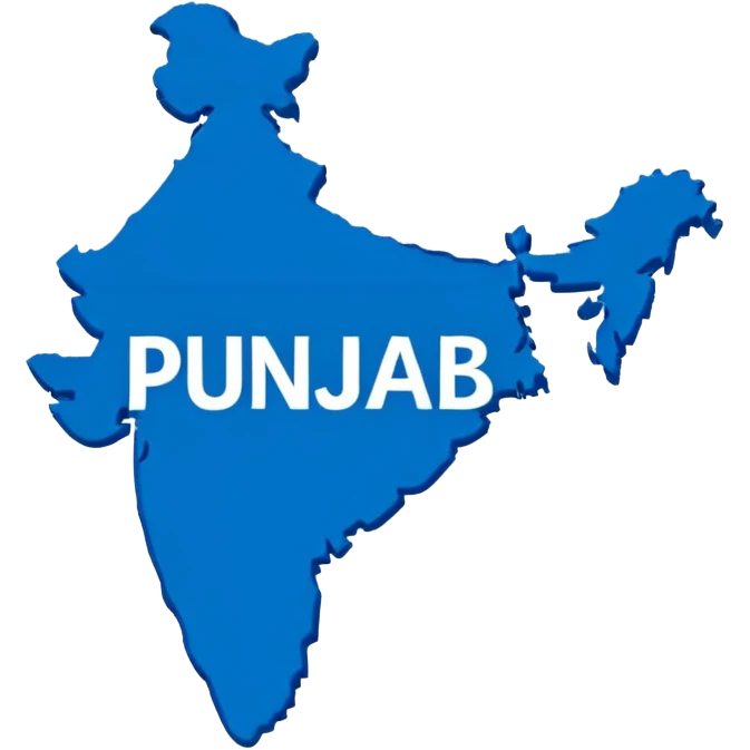 India state punjab outline in Punjab punjabi word emoji
