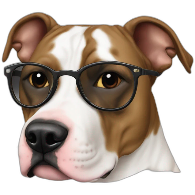 American Staffordshire oreilles coupées lunettes de soleil noire emoji