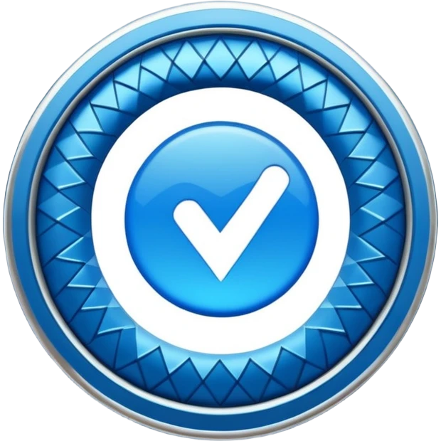 blue tick verification badge on a circular shape with zigzag edges emoji