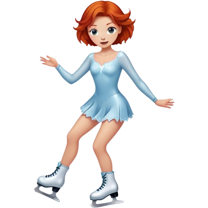 Redhead woman ice skating  emoji