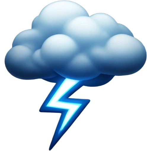 lightning from a dark blue cloud emoji