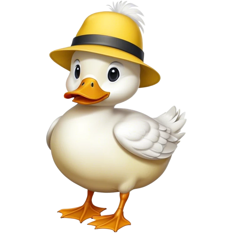 Duck with funny hat emoji