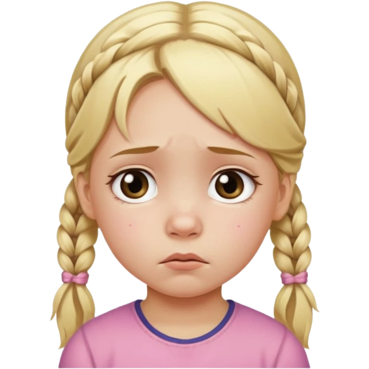 ["Little girl with blonde pigtails, two large teardrops on her cheeks."] emoji