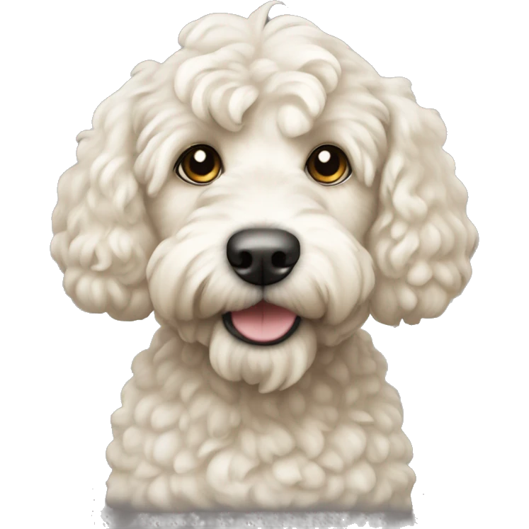 Cream/white cockapoo dog emoji