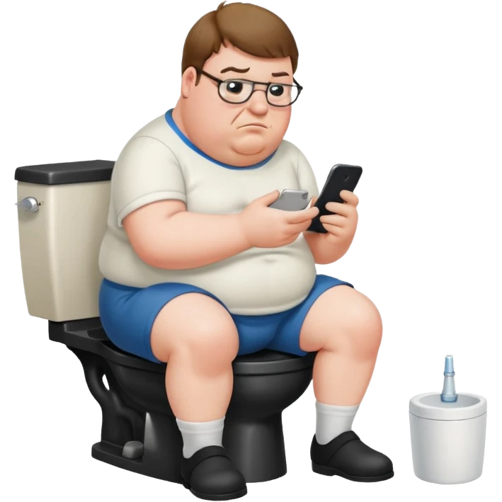 can you do  Peter Griffin sitting on the toilet playing on his phone emoji