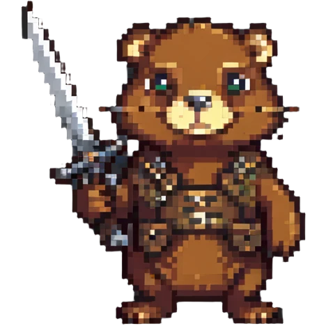 beaver with a weapon emoji