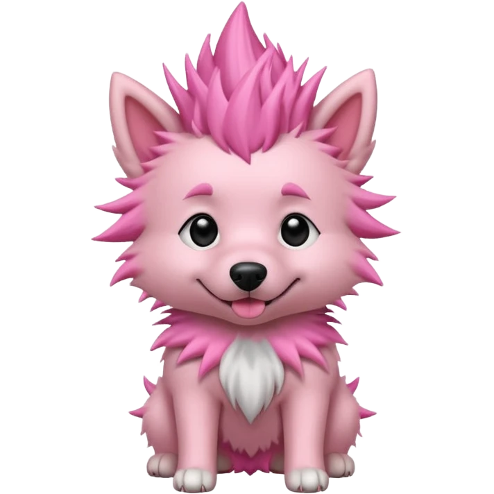 fancy pink spiky haired dog emoji