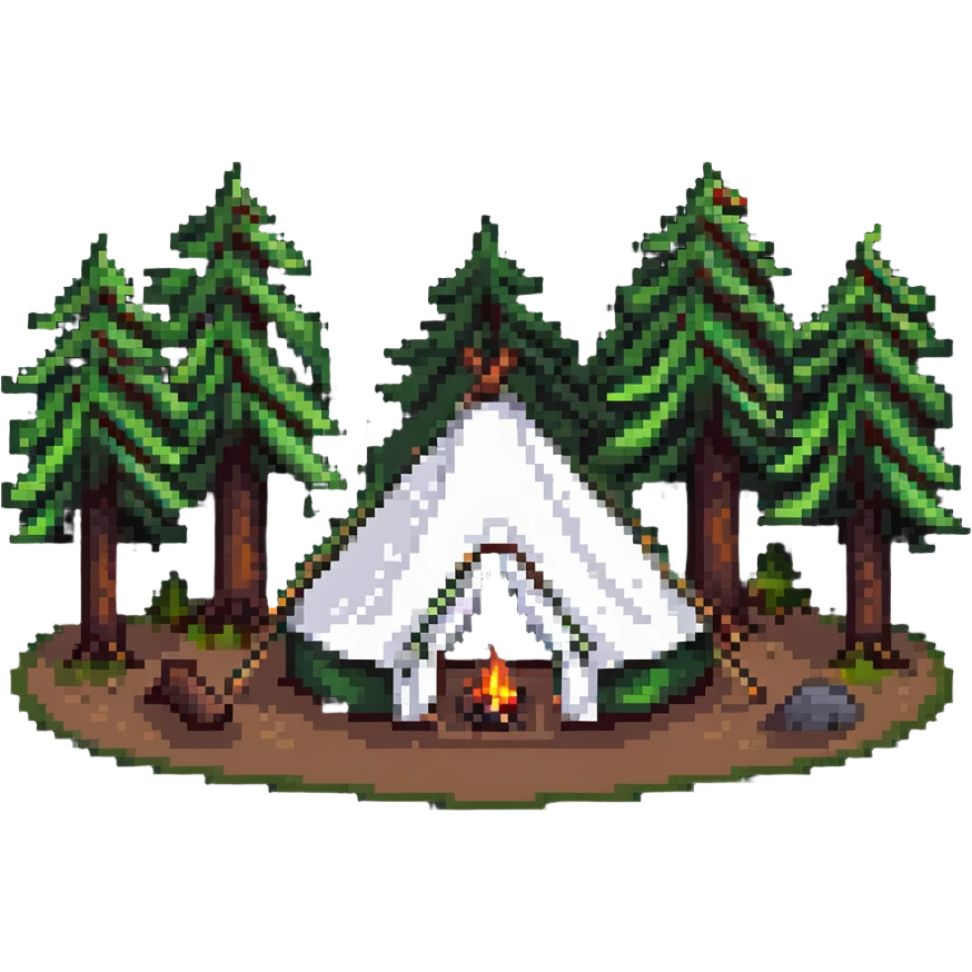 simple camping tent in forest emoji