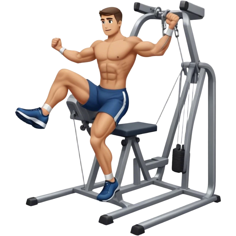 guy leg-side-raise-cable-machine exercise emoji