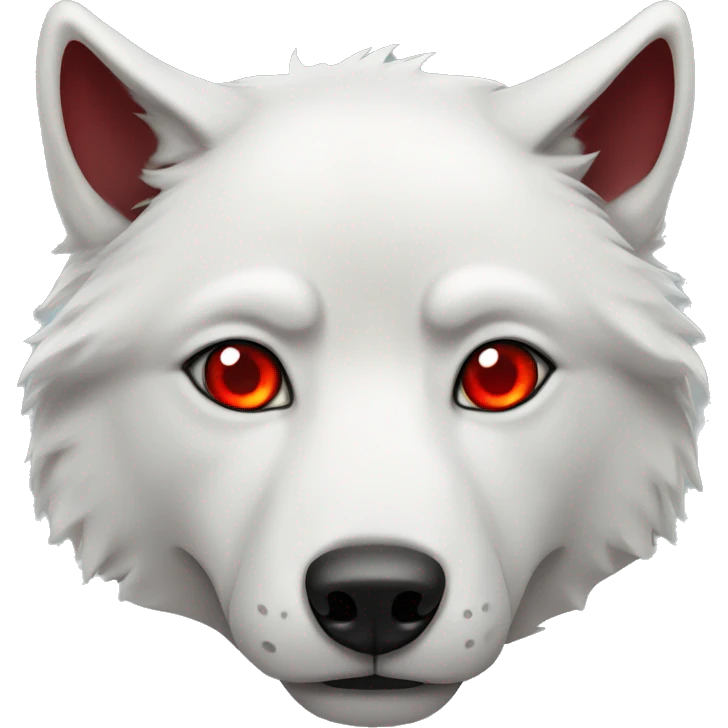 white wolf with red eyes  emoji