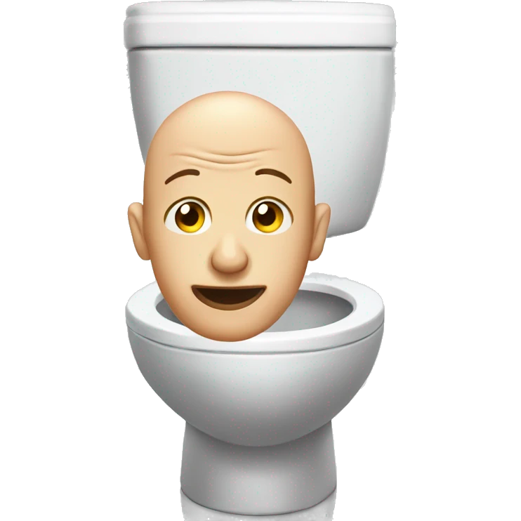 a bald man head in a toilet with a long neck  emoji