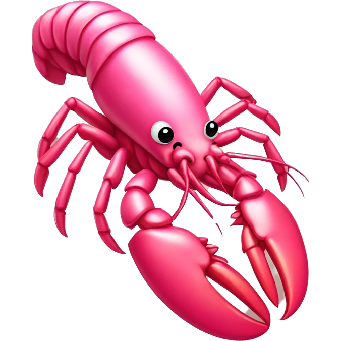 Pink lobster with bow emoji