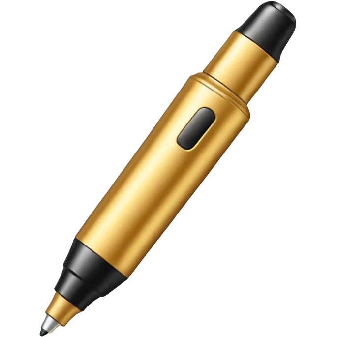 golden permanent marker emoji, with a metallic effect emoji