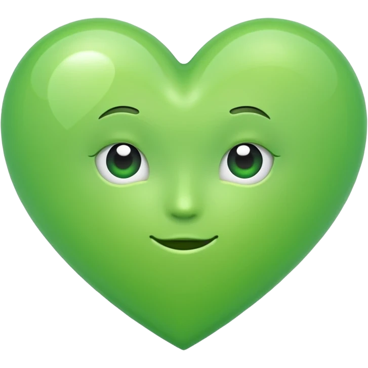 Un corazón de color verde en una tonalidad claridad con un poquito de brillitos emoji