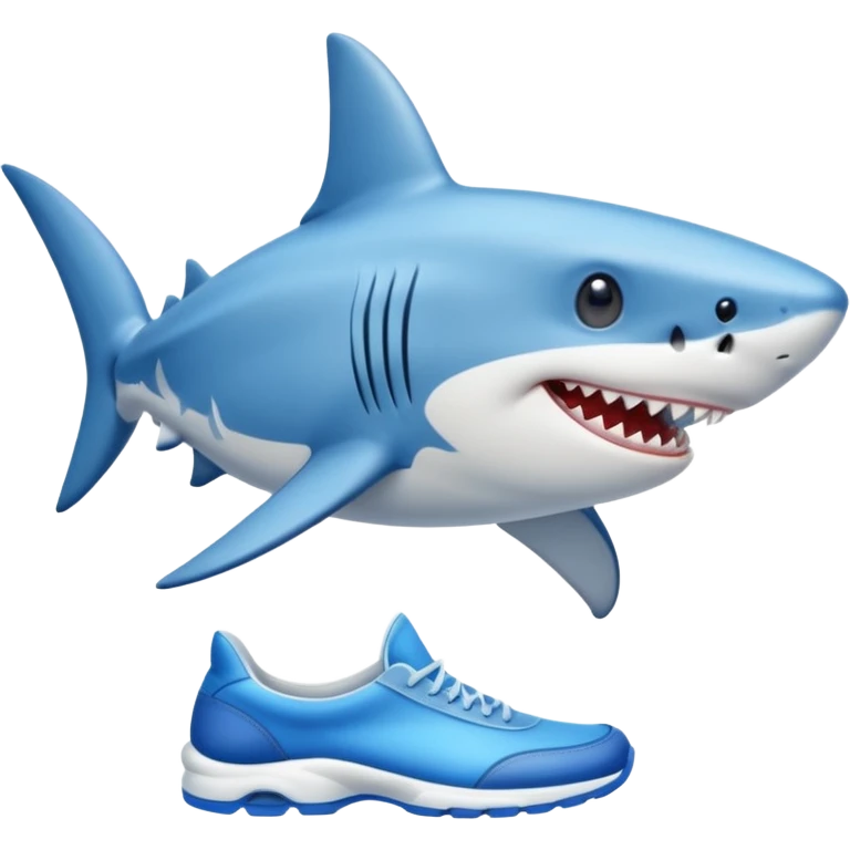 A shark with blue shoes emoji