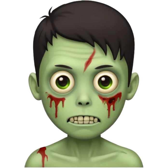 light green zombie boy emoji with dark hair emoji